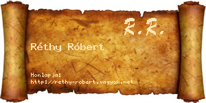 Réthy Róbert névjegykártya